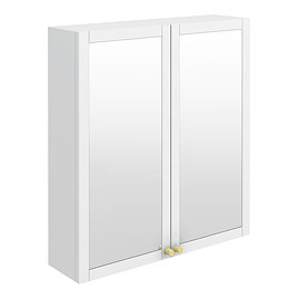 Montrose 600mm White Mirrored Cabinet with Brushed Brass Handles