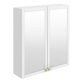 Montrose 600mm White Mirrored Cabinet with Brushed Brass Handles