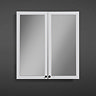 Montrose 600mm White Mirrored Cabinet with Matt Black Handles