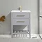 Montrose 610mm Dove Grey Vanity Unit with Brushed Brass Handles and Slatted Shelf