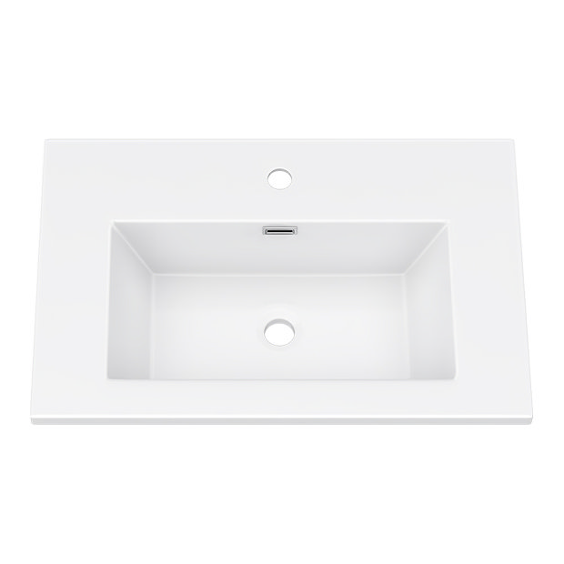 Montrose 610mm White Vanity Unit with Brushed Brass Handles and Slatted