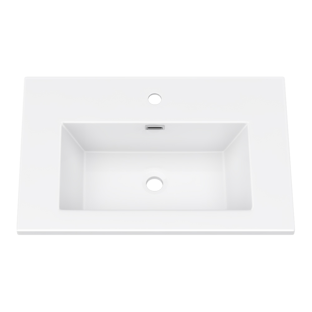 Montrose 610mm White Vanity Unit with Brushed Brass Handles and Slatted