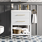 Montrose 610mm White Vanity Unit with Brushed Brass Handles and Slatted Shelf