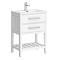 Montrose 610mm White Vanity Unit with Chrome Handles and Slatted Shelf