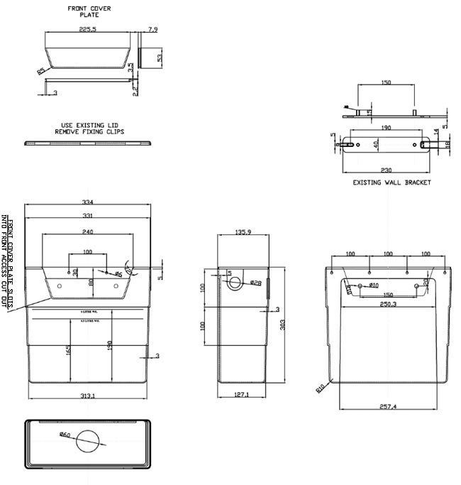 Montrose Dove Grey 585mm Wide WC Unit with Cistern, Matt Black Flush + Modern Pan