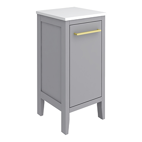 Montrose Dove Grey Laundry Unit with Brushed Brass Handle