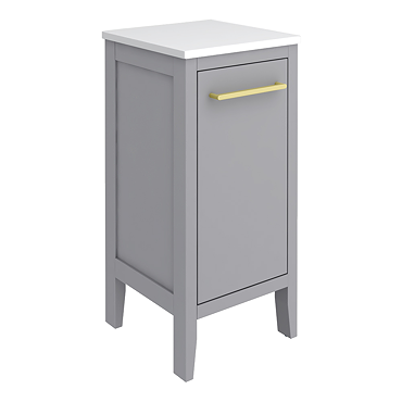 Montrose Dove Grey Laundry Unit with Brushed Brass Handle
