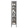  Montrose Dove Grey Tall Storage Unit with Brushed Brass Handles