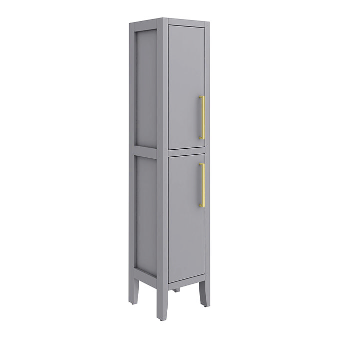 Montrose Dove Grey Tall Storage Unit with Brushed Brass Handles
