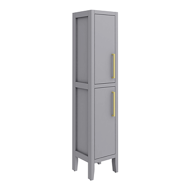  Montrose Dove Grey Tall Storage Unit with Brushed Brass Handles