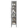 Montrose Dove Grey Tall Storage Unit with Chrome Handles