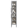 Montrose Dove Grey Tall Storage Unit with Matt Black Handles