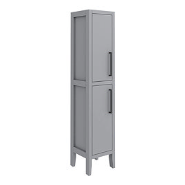 Montrose Dove Grey Tall Storage Unit with Matt Black Handles