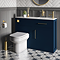 Montrose Indigo Blue Combination Vanity and WC Unit with Brushed Brass Handles and Flush