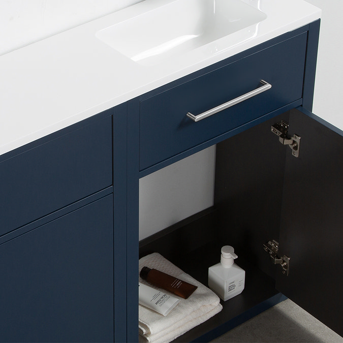 Montrose Indigo Blue Combination Vanity and WC Unit with Chrome Handles and Flush