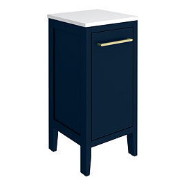 Montrose Indigo Blue Laundry Unit with Brushed Brass Handle