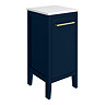 Montrose Indigo Blue Laundry Unit with Brushed Brass Handle