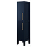 Montrose Indigo Blue Tall Storage Unit with Brushed Brass Handles