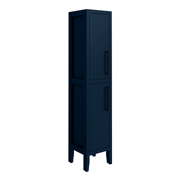 Montrose Indigo Blue Tall Storage Unit with Matt Black Handles