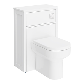 Montrose White 585mm Wide WC Unit with Cistern, Chrome Flush + Modern Pan