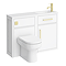 Montrose White Combination Vanity and WC Unit with Brushed Brass Handles and Flush