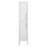 Montrose White Tall Storage Unit with Brushed Brass Handles