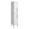 Montrose White Tall Storage Unit with Brushed Brass Handles