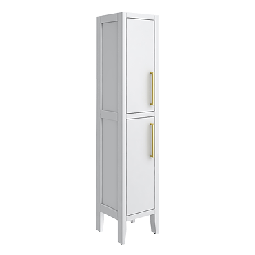 Montrose White Tall Storage Unit with Brushed Brass Handles