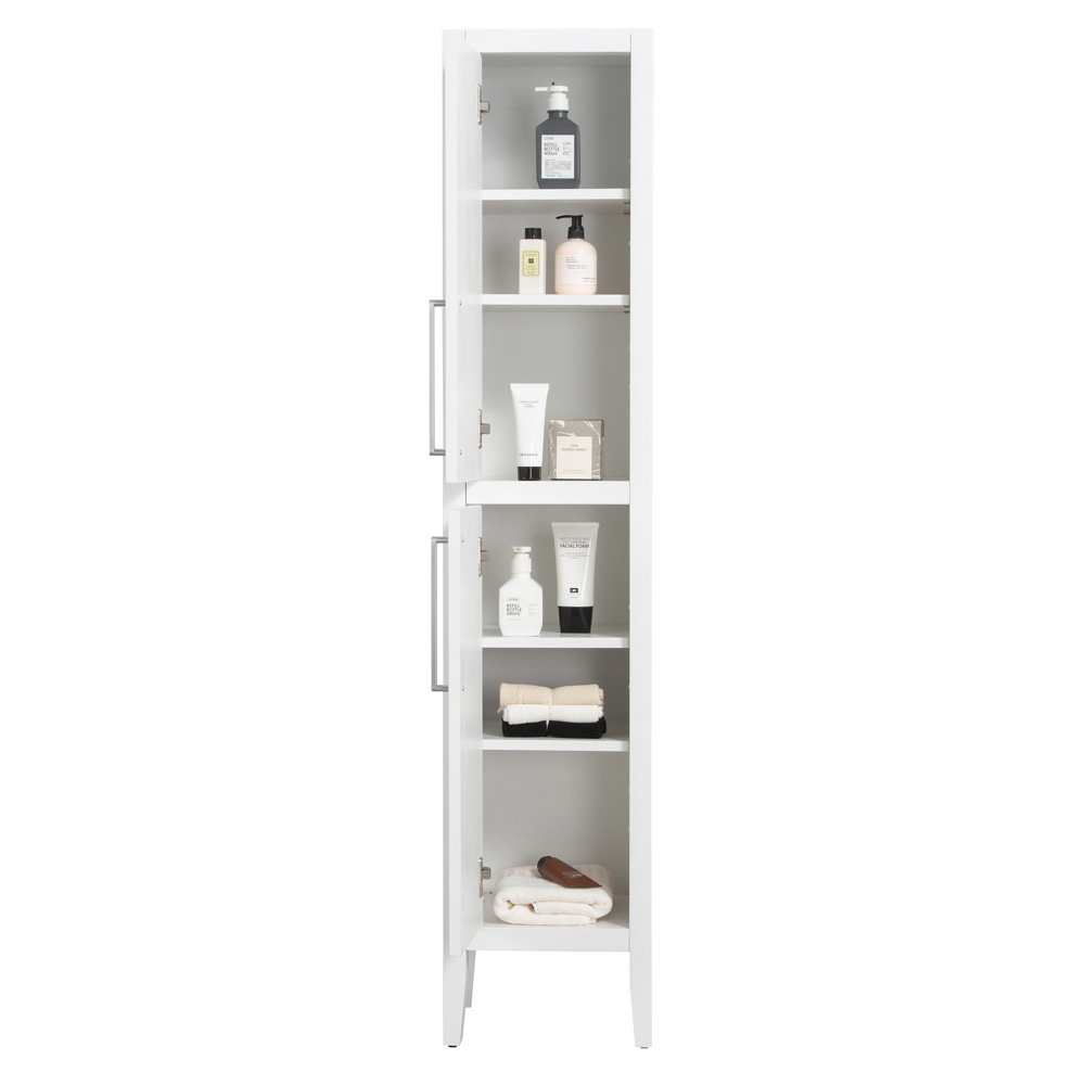 Montrose 1600mm Tall Storage Unit in Pure White with Chrome Handles