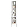 Montrose White Tall Storage Unit with Chrome Handles
