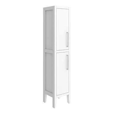 Montrose White Tall Storage Unit with Chrome Handles