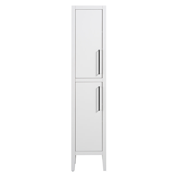 Montrose 1600mm Tall Storage Unit in Pure White with Matt Black Handles