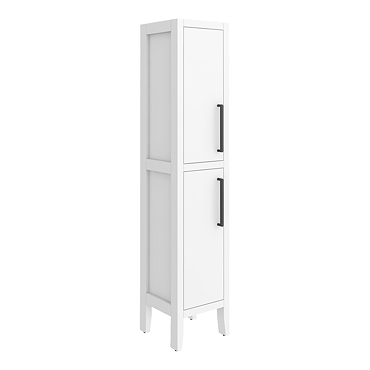 Montrose White Tall Storage Unit with Matt Black Handles