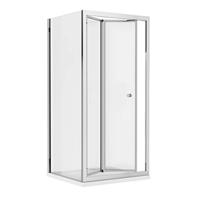 Monza 1000 x 1000mm Bi-Fold Door Shower Enclosure + Pearlstone Tray