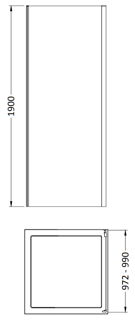 Monza 1000 x 1900mm Side Panel