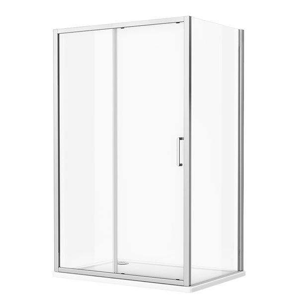 Monza 1000 x 800mm Sliding Door Shower Enclosure + Pearlstone Tray  Profile Large Image