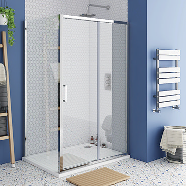 Monza 1000 x 800mm Sliding Door Shower Enclosure without Tray  Profile Large Image