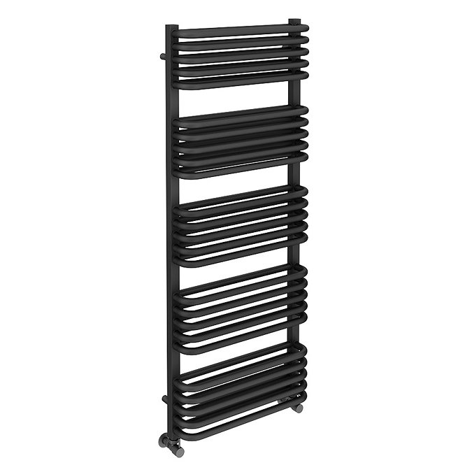Monza 1269 x 500 Anthracite Designer D-Shaped Heated Towel Rail  Feature Large Image