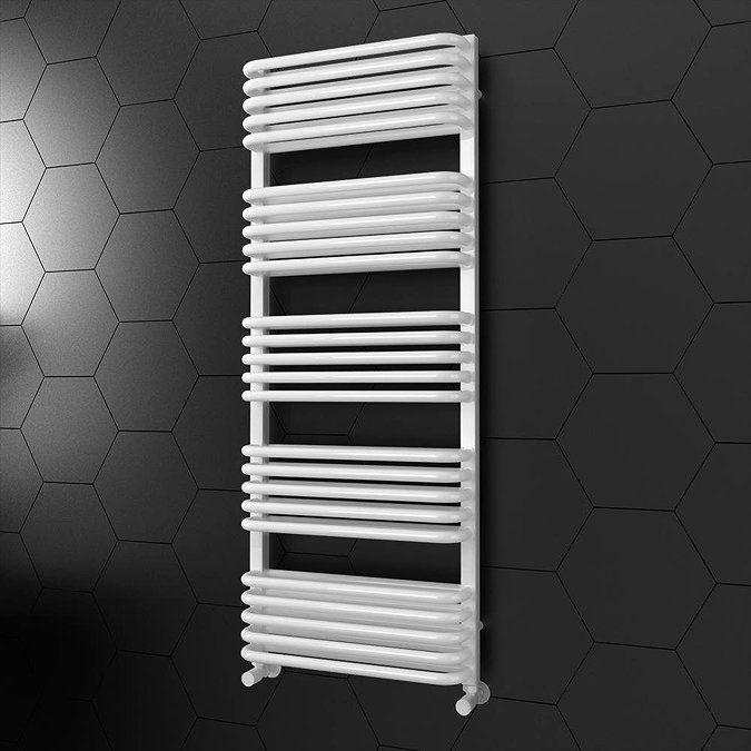 Monza Heated Towel Rail (500 x 1270mm D-Shaped White)