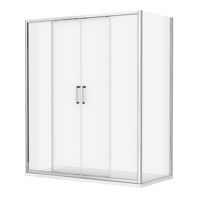 Monza 1400 x 800mm Double Sliding Door Shower Enclosure without Tray  Feature Large Image