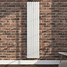 Monza 1600 x 355 Vertical Venetian Style White Designer Radiator  Profile Large Image