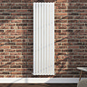 Monza 1600 x 475 Vertical Venetian Style White Designer Radiator  Feature Large Image
