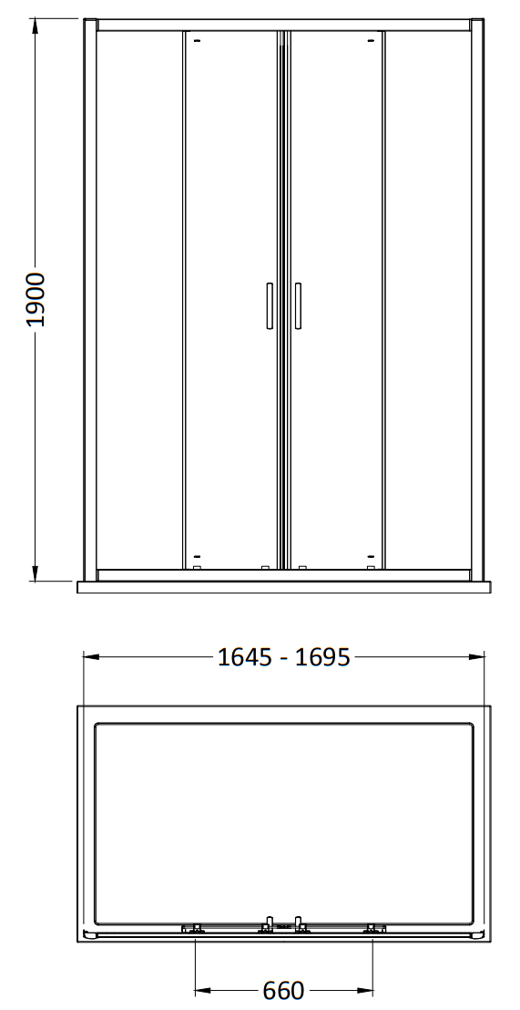 Monza 1700 x 1900 Double Sliding Shower Door