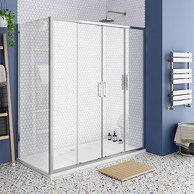 Monza 1700 x 700mm Double Sliding Door Shower Enclosure without Tray