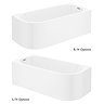 Monza 1700 x 750 Curved Free Standing Corner Bath with Screen  Profile Large Image