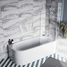 Monza RH 1700 x 750 Curved Free Standing Corner Bath with Screen Large Image