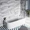 Monza RH 1700 x 750 Curved Free Standing Corner Bath with Screen Large Image