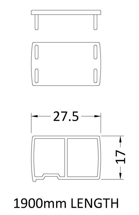 Monza 1900mm Chrome Profile Extension Kit