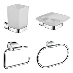 Monza 4-Piece Bathroom Accessory Pack - Chrome