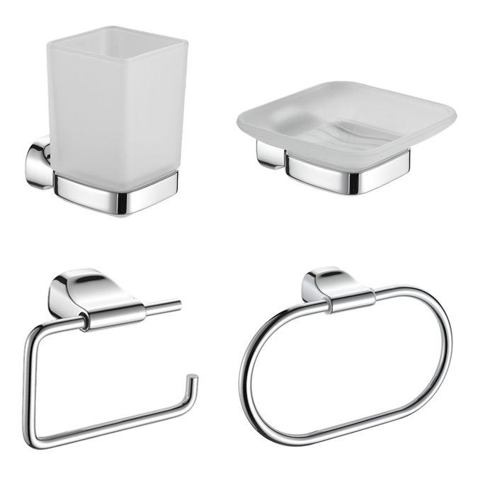 Monza 4-Piece Bathroom Accessory Pack - Chrome